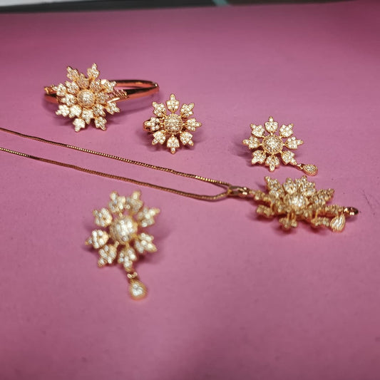 Golden Zircon Jewellery set