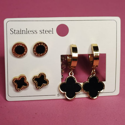 Four-leaf Clover Hoop Earings set